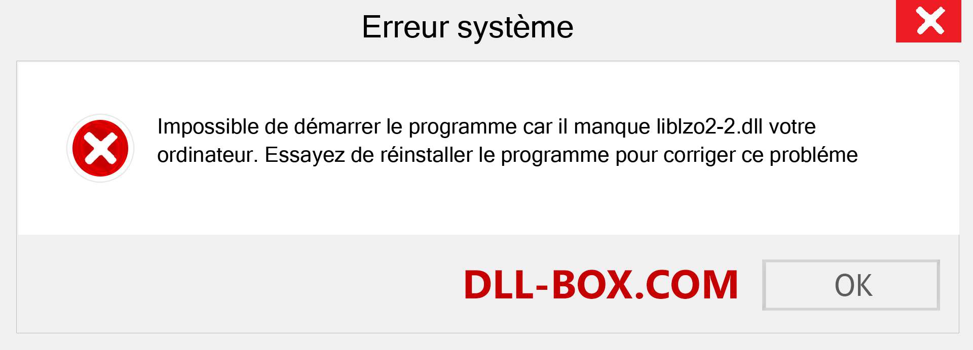 Le fichier liblzo2-2.dll est manquant ?. Télécharger pour Windows 7, 8, 10 - Correction de l'erreur manquante liblzo2-2 dll sur Windows, photos, images